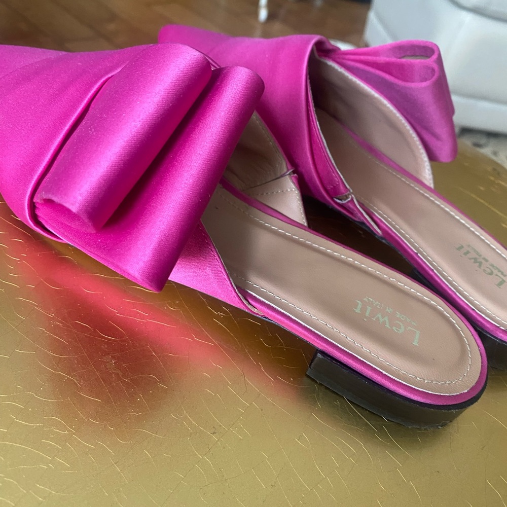 New Hot Pink Silk/Satin Slides